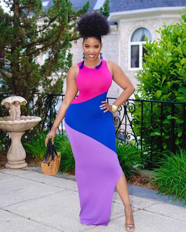 Here to Back Colorblock Maxi Dress