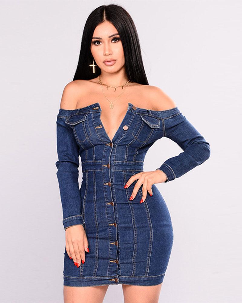 Plus Off shoulder mini dress