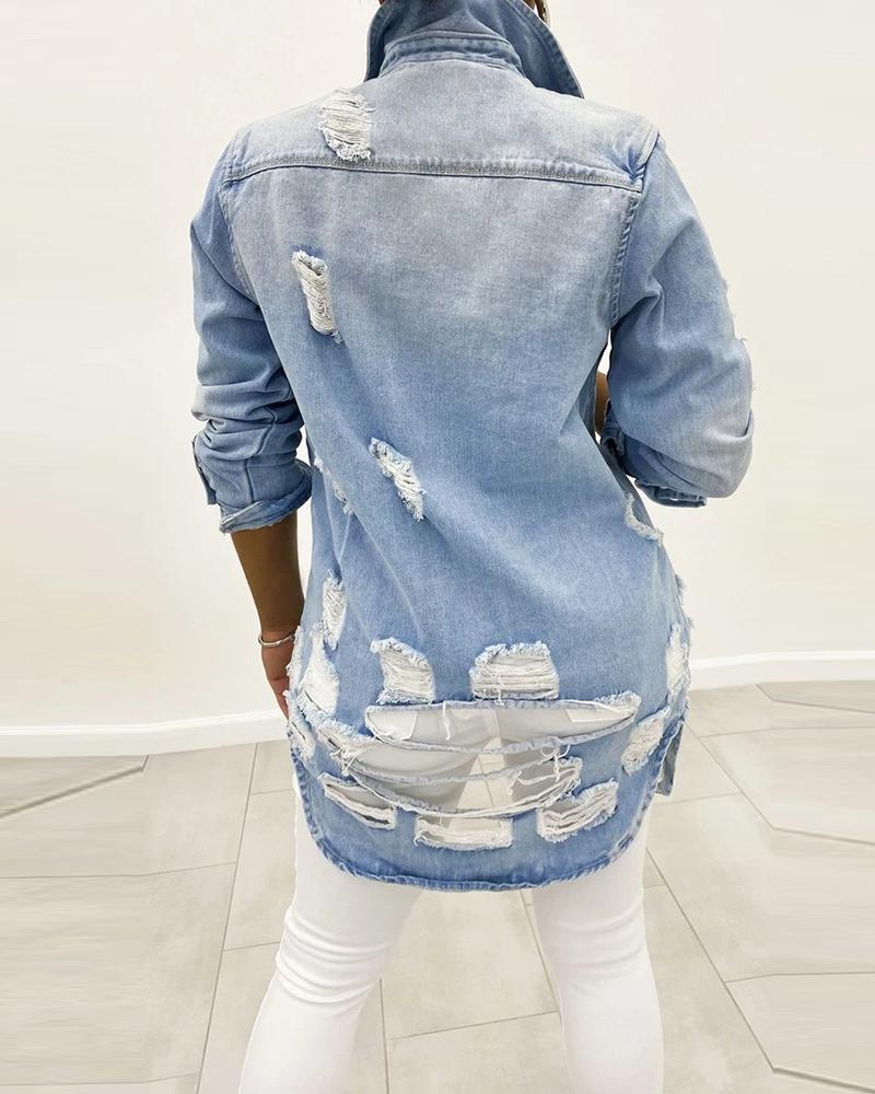 Distressed Denim Shirt