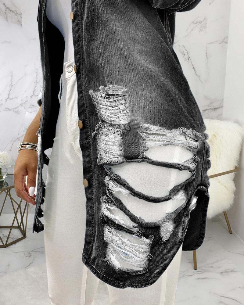 Distressed Denim Shirt