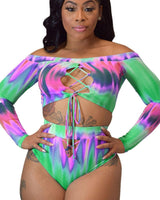 TRINAE OMBRE HIGH WAIST SWIMSUIT