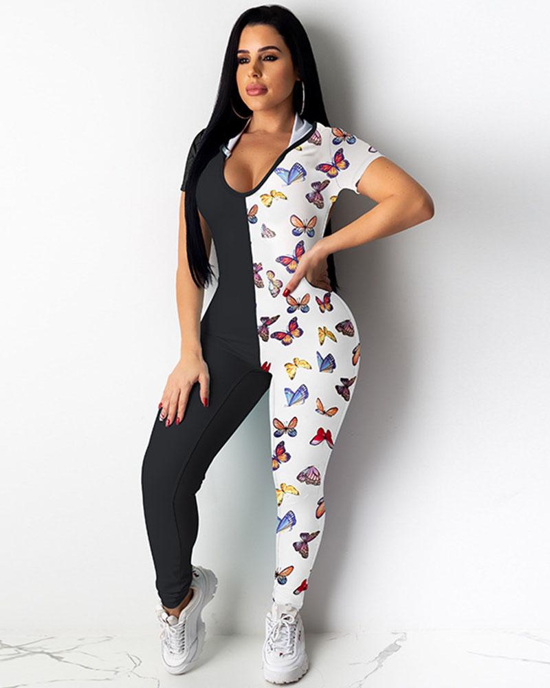 Printed butterfly jumpsuit