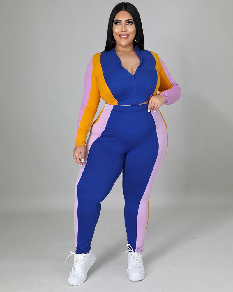 Color Block Leggings Set