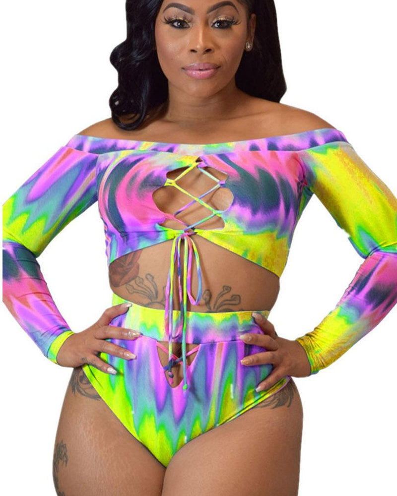 TRINAE OMBRE HIGH WAIST SWIMSUIT