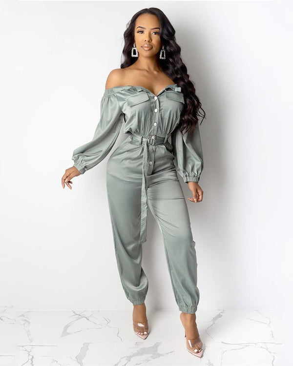 Tiny Temptations Off The Shoulder Jumpsuit