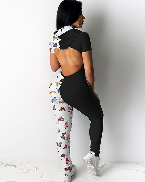 Printed butterfly jumpsuit