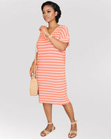 Sway With The Wind Striped Midi Dress