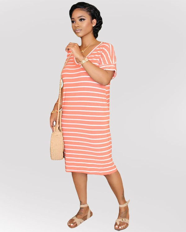 Sway With The Wind Striped Midi Dress