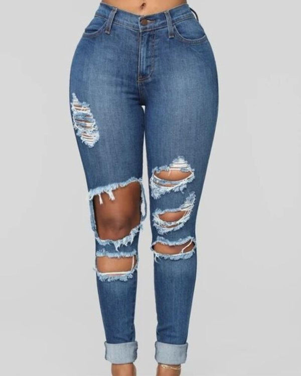 High Rise Distressed Jeans