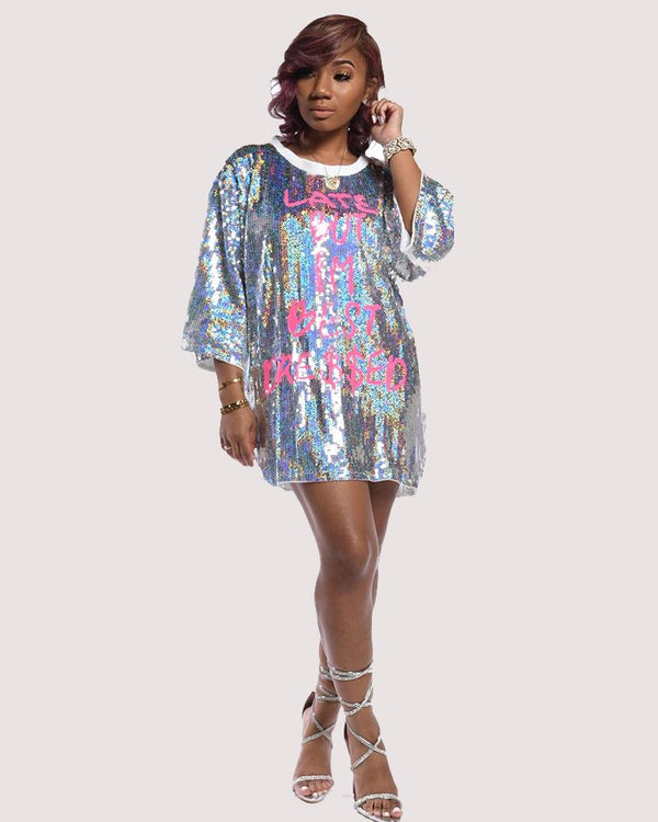 SEQUINS SHIRT DRESS