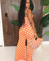 The hollywood Orange Polka Jumpsuit