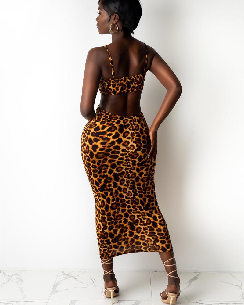 Summer Leopard Midi Dress