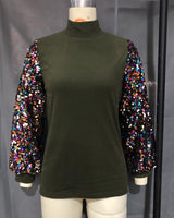 Sequin Sleeves Top