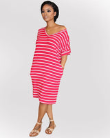 Sway With The Wind Striped Midi Dress