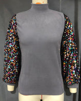 Sequin Sleeves Top