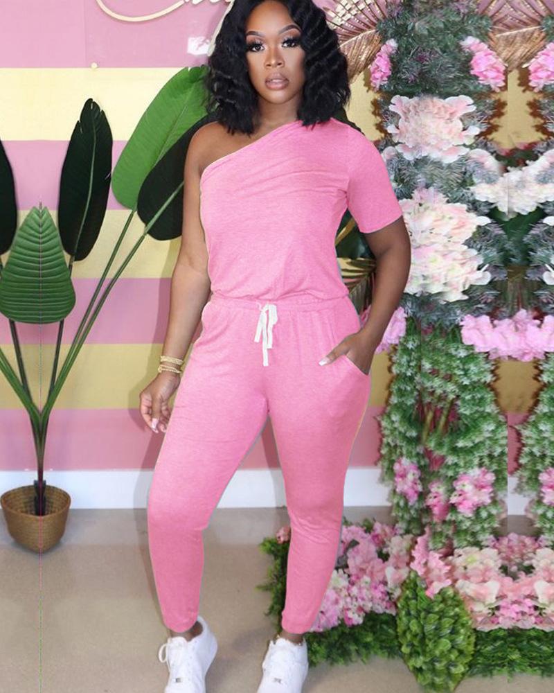 Perlina Single Sleeve Jogger Jumpsuit