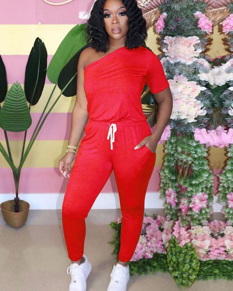 Perlina Single Sleeve Jogger Jumpsuit