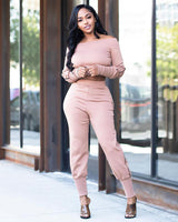 COLD SHOULDER 2PC JOGGER SET