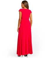 WRAP V-NECK MAXI DRESS